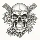 skull cross 8 Bjj tattoo design idea
