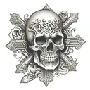 skull cross 8 Bjj tattoo design idea
