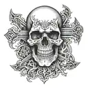 skull cross 8 Bjj tattoo design idea