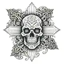 skull cross 8 Bjj tattoo design idea