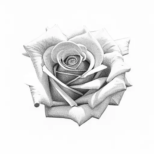 rose growing out the side of a rock wall by its self tattoo design idea