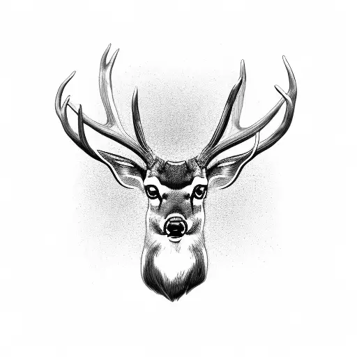 deer with two heads tattoo design idea