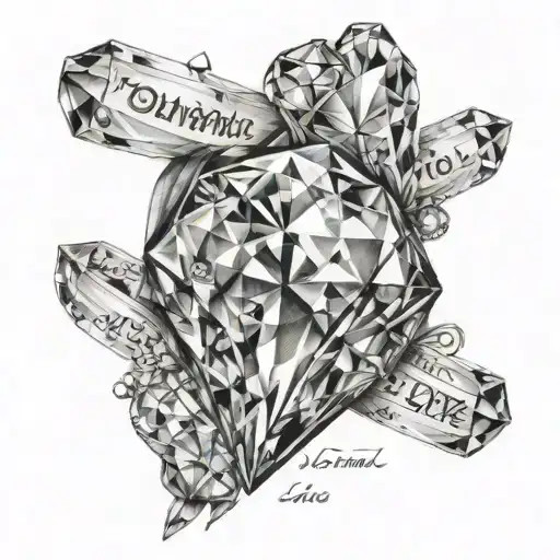 Diamond with words "you learn to live with pressure when it's the only thing you feel"  tattoo design idea