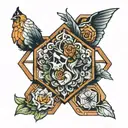 Hexagon tattoo design idea