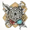 Hexagon tattoo design idea