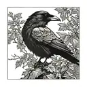 Raven perched alone tattoo design idea