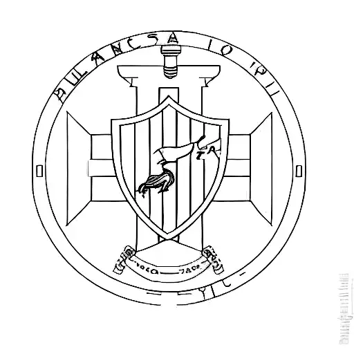 half logo of Portuguese football club ovarense tattoo design idea