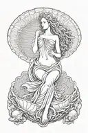 aphrodite inside a shell tattoo design idea