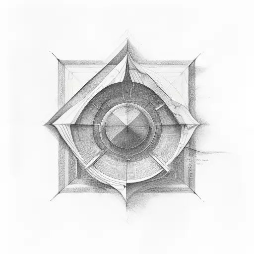 greek mythology and geometry fine line tattoo design idea