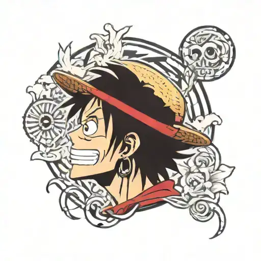monkey D. luffy tattoo design idea