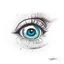 crying eye tattoo design idea