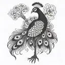 creepy peacock tattoo design idea
