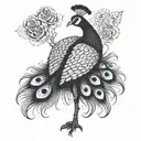 creepy peacock tattoo design idea