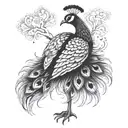 creepy peacock tattoo design idea