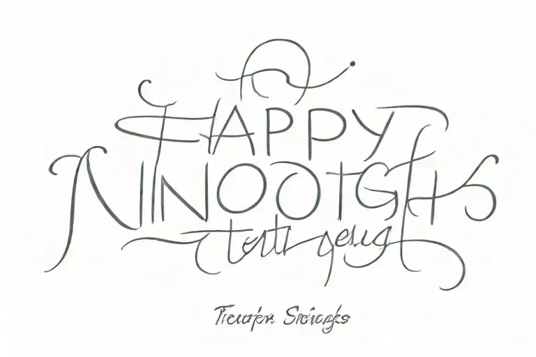 text happy enough  tattoo design idea