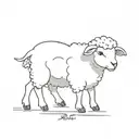 Tiny child drawn sheep or lamb With 99 tattoo design idea