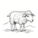 Tiny child drawn sheep or lamb With 99 tattoo design idea