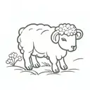 Tiny child drawn sheep or lamb With 99 tattoo design idea
