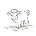 Tiny child drawn sheep or lamb With 99 tattoo design idea