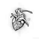 heart with a scorpion defending it from the inside tattoo design idea