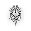 heart with a scorpion defending it from the inside tattoo design idea