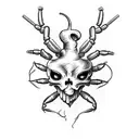 heart with a scorpion defending it from the inside tattoo design idea