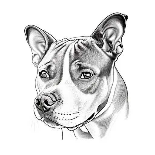 Pitbull fase split, puppy Pitbull between  tattoo design idea