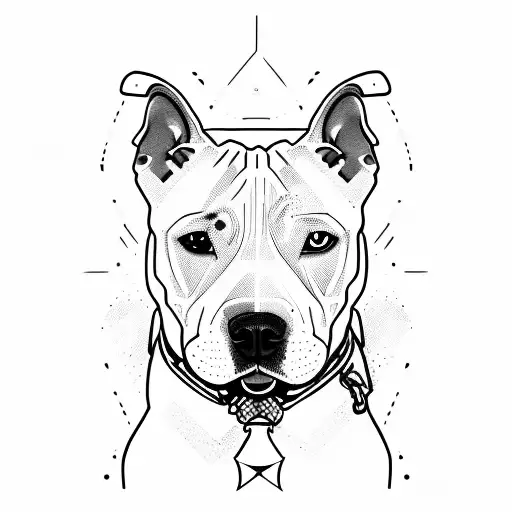 Pitbull fase split, puppy Pitbull between  tattoo design idea