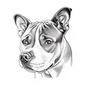 Pitbull fase split, puppy Pitbull between  tattoo design idea
