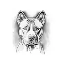 Pitbull fase split, puppy Pitbull between  tattoo design idea