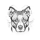 Pitbull fase split, puppy Pitbull between  tattoo design idea