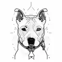Pitbull fase split, puppy Pitbull between  tattoo design idea