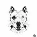 Pitbull fase split, puppy Pitbull between  tattoo design idea