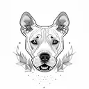 Pitbull fase split, puppy Pitbull between  tattoo design idea