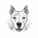 Pitbull fase split, puppy Pitbull between  tattoo design idea