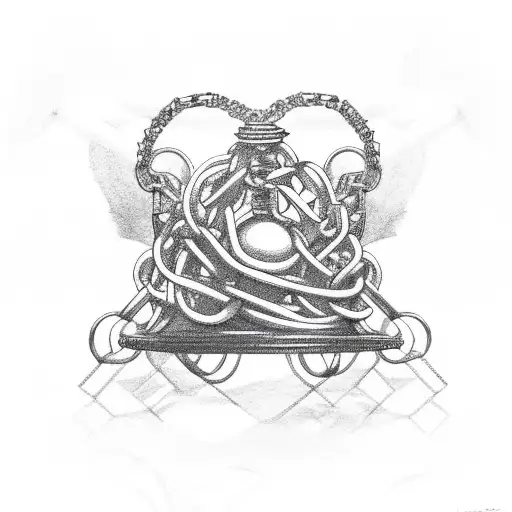 chained free bird tattoo design idea