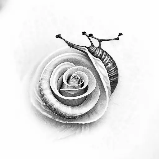 snail shell with roses  tattoo design idea