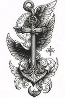 Anchor angel wings tattoo design idea