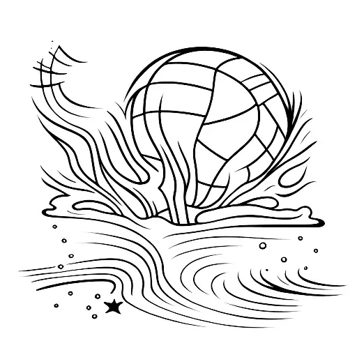 Volleyball player diving to make a save tattoo design idea