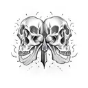 sword going through skull tattoo design idea