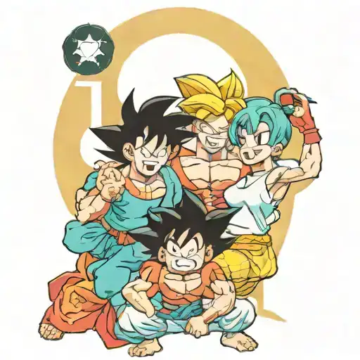 Goku, chi chi and bulma orgy tattoo design idea