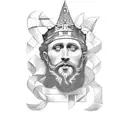 King david with goliath's head at his feet tattoo design idea