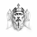King david with goliath's head at his feet tattoo design idea