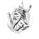 King david with goliath's head at his feet tattoo design idea