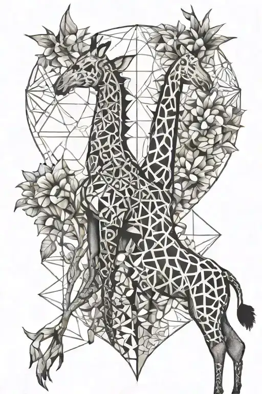 Fairy and Giraffe tattoo design idea