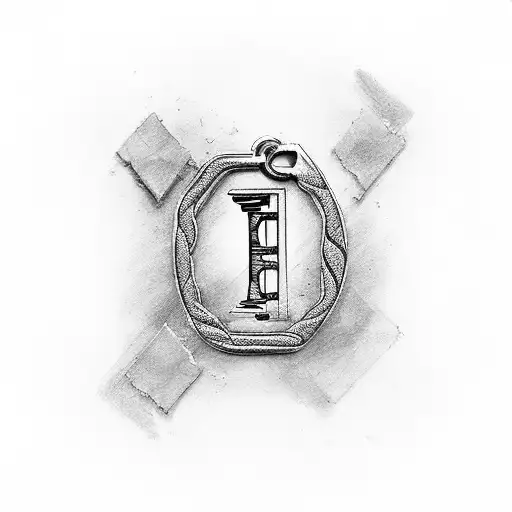 woman's symbol and key symbolizing freedom from prison  tattoo design idea