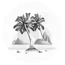 coconut tree tattoo design idea