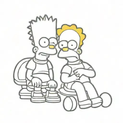 lisa and bart simpsons young tattoo design idea
