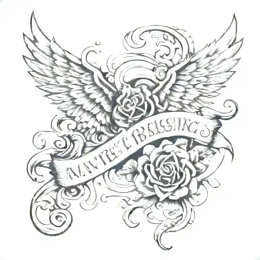 words "maybe it's a blessing in disguise" tattoo design idea