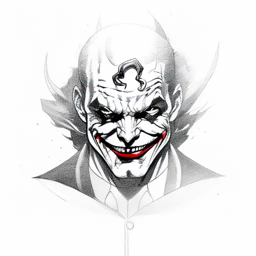 dc joker black and white tattoo design idea